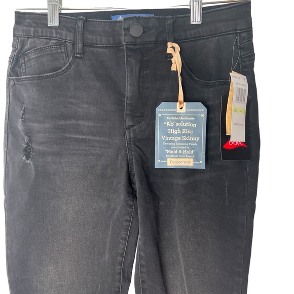 273 Democracy Black High Rise Vintage Skinny Ab Solutions Denim Jean - Picture 4 of 11
